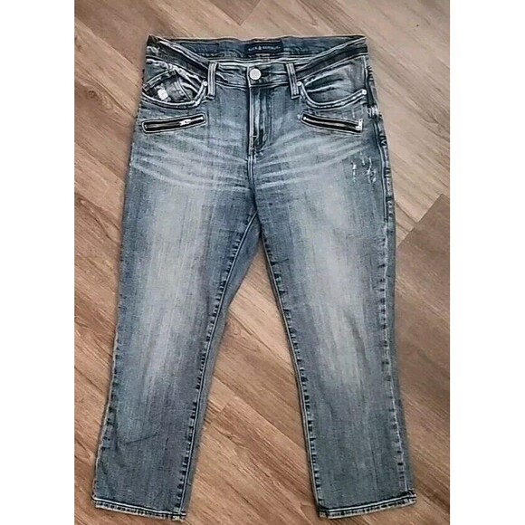 Rock & Republic Denim - Rock And Republic Kendall Cropped Jeans 10 Women’s Medium Wash Distressed